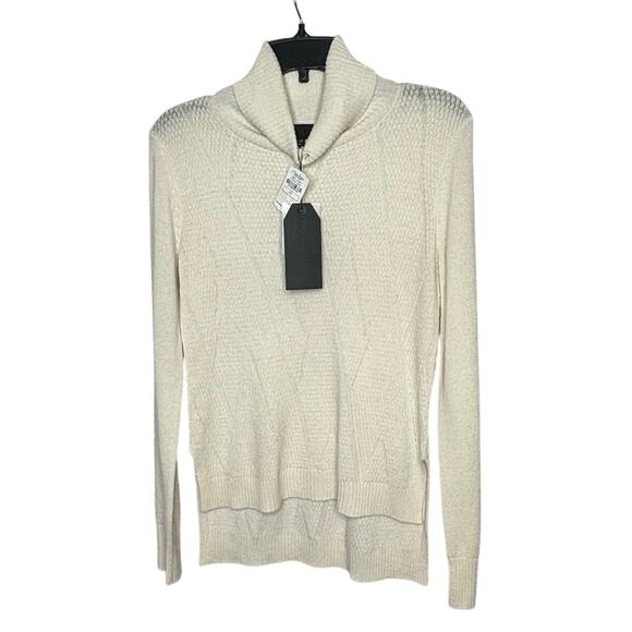 Quinn Cozy Wool & Cashmere Ivory Luxury Pullover Turtleneck Sweater Size XS New - Picture 1 of 10